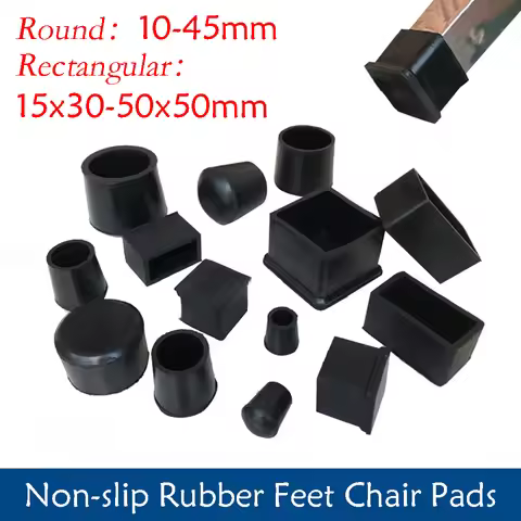 2-100 Pcs Black Non-slip Rubber Feet Chair Pads Round/Square Furniture Legs Table Feet Anti Scratch 