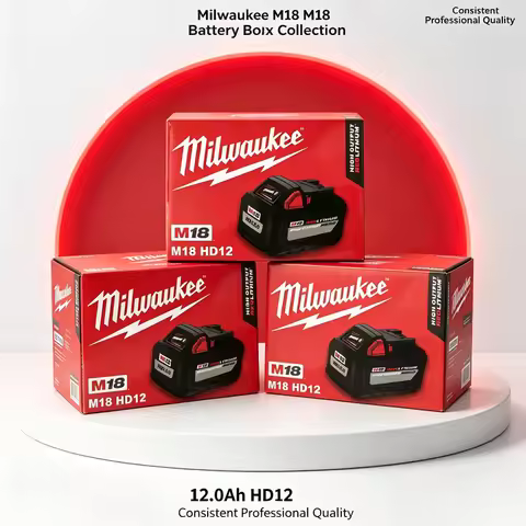 Genuine Milwaukee M18 18V 12.0Ah Lithium Battery for Milwaukee Power Tools, Durable Replacement Comp