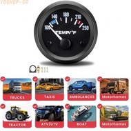 【YOSHOP】-2 Inch 52MM 12V Vehicle Water Temperature Gauge Fahrenheit 100 to 250 Black Face