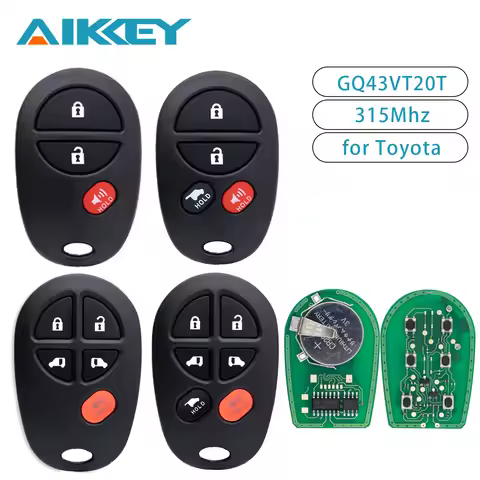 GQ43VT20T 3/4/5/6 Buttons Car Key Remote Control 315MHZ for Toyota Sienna Sequoia 2004-2017 Vehicle 