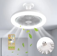 Quạt trần điều khiển từ xa với đèn LED E27 chuyển đổi chế độ thông minh  Đèn đổi 3 màu sắc