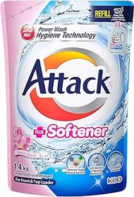 Attack Liquid Detergent Plus Softener Refill, 1.4kg
