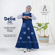 DELIA DRESS JEANS JINS ANAK REMAJA PEREMPUAN || GAMIS DRESS REMAJA BAHAN JEANS WASH HQ