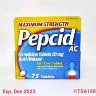 Obattt Pepcid Ac Famotidine 20 Mg Acid Reducer 75 Tablet Ori Maag