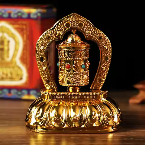Solar Tibet Prayer Wheel Tibetan Decorations Car Accessories Interior Parts Buddhist Prayer Scriptur