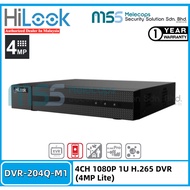 HiLook DVR-204Q-M1 4CH 1080P 1U H.265 DVR (4MP Lite)