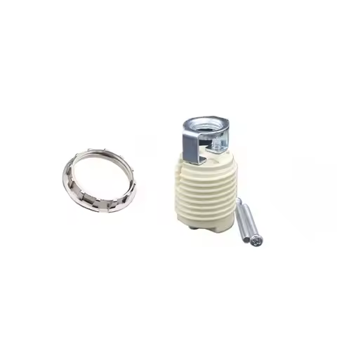 10pcs G9 Ceramic Lamp Holder, White G9 Halogen Light Bulb Base Socket with Ring,G9 Light Base Socket