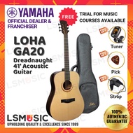 Loha GA20 41" Full Size Dreadnaught Acoustic Guitar with Free Gift Guitar Bag, Guitar Pick, Guitar Strap, Tuner (GA 20)