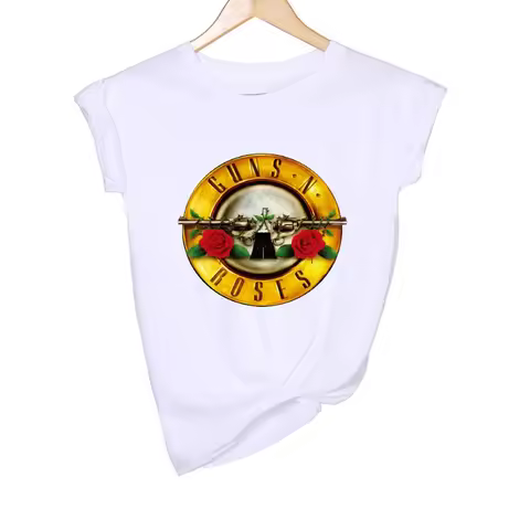 Hip Hop Graphic T Shirts GUNS and Roses Rock Band Clothing New in Tops & Tees Women Printed T-shirt 
