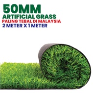 [2M X 1M] PREMIUM ARTIFICIAL GRASS GREEN 50MM (BY METER)] INDOOR AND OUTDOOR GRASS RUMPUT CARPET