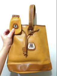 Lancel vintage 真皮 手袋 水桶包 啡色 leather bucket bag coin bag bucket bag