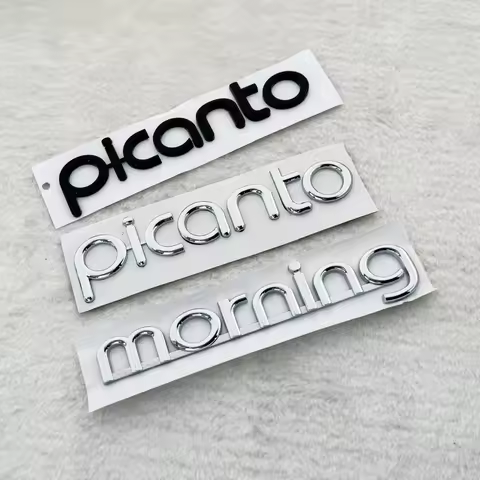 D ABS Picanto Letter Emblem Badge Car Rear Trunk Tailgate Logo Sticker Decal Exterior Modification A