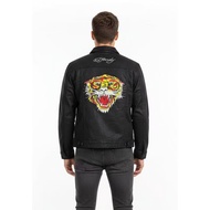 Ed Hardy Tiger Waxed Denim Jacket