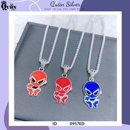 S925 Quiin silver chain/necklace - Spider-man figure for boys 0957ED