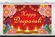 Happy Deepavali Photography Background Happy Diwali Photo Booth Backdrop for Indian Festival of Lights Diwali Party Decor Deepavali Background Banner