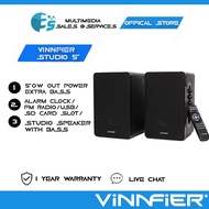 Vinnfier Studio 5 2.0 Bluetooth Studio Speaker with Bass and Alarm Clock/FM Radio/USB/SD Card Slot/Remote Control