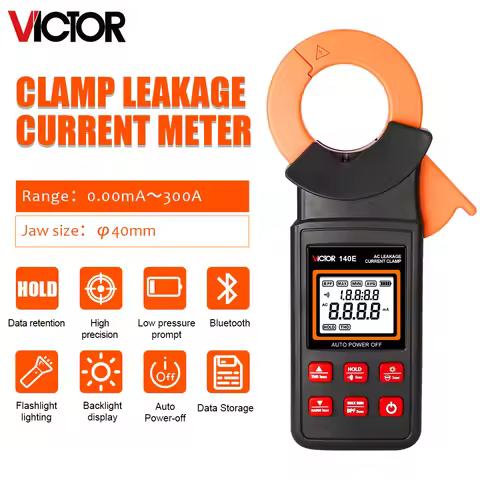 Victor Leakage Current 140E 6800E 7100E AC Leakage Current Pliers Ammeter Digital Professional Leak 