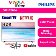 Philips 58 inch 4K UHD HDR 10 SMART LED TV 58PUT6604 Dolby Vision DVB-T2 NETFLIX YOUTUBE Built in Wifi 58PUT6604/68