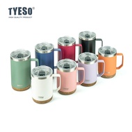 รับประกันของแท้ 100% TYESO แก้วกาแฟ พร้อมที่จับ กันลื่นใต้ก้นแก้ว แก้วมัคสแตนเลส เก็บความเย็น ร้อน 7