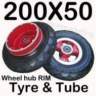 Tyre Tube 200X50 Elektrik Bike Scooter Baby Trolley Tayar Tuib Solid filled Non Air Electric Wheel hub rim alloy