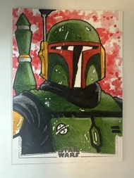 Star Wars topps Boba Fett sketch card