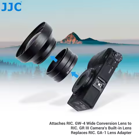 JJC AR-GR3 Lens Filter Adapter Replaces Ricoh GA-1 for Ricoh GR III GR III HDF GR3 HDF With GW-4 Wid