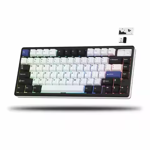 Womier SK71PRO Black QMK/VIA Wireless Gaming Keyboard CNC Aluminum Tri-Mode Mechanical Keyboard Hot 