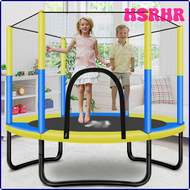 HSRHR 60 inch Round Kids Mini Trampoline Enclosure Net Pad Rebounder Outdoor Exercise Home Toys Jumping Bed Max Load 250KG JHREJ