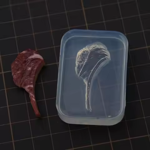 Miniature Food Silicone Mold Mini Tomahawk Steak French Lamb Chop Mould Dollhouse Polymer Clay DIY F