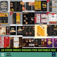 PSD Food Menu 20 Design PSD Files | High Quality Editable PSD Menu Design (SW118)