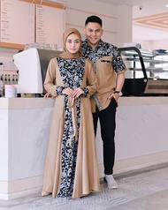 couple gamis batik kombinasi set couple gamis pasangan baju couple kondangan muslimah