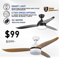 [1-2 Day Delivery]SG DC Smart Ceiling Fan w/ LED Light |3 Tone LED|Remote Control