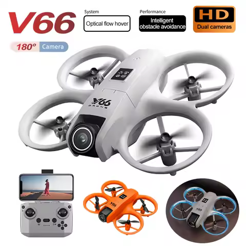 New V66 Mini Drone WIFI FPV Hover 4K Professional HD Camera Pocket Coloful Lights Dron Rc Plane Fold