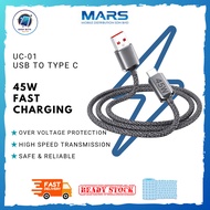 Mars cable (UC-01) , Fast Charging Data Cable , USB TO TYPE-C , 1-Year Warranty