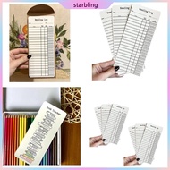 Star Library Card Book Mark Reading Tracker Book Mark for Book Lovers Readers