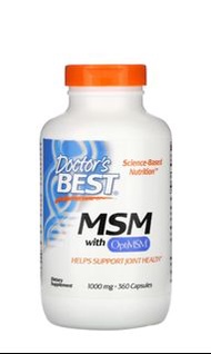 Doctor's Best, MSM with OptiMSM, 1,000 mg, 360 Capsules 免費順豐智能櫃