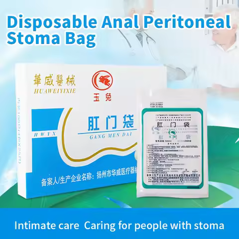 100 Pcs/ Box Disposable Adhesive Stoma Bag Economic Drainage Valve Adult Colostomy Bag Peritoneal Di