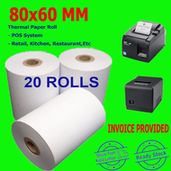 Thermal paper roll 80mm x 60mm 20ROLL (D55)Cash Register Receipt / Resit Paper Roll