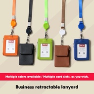 Lanyard Card Holder Adjustable Badge ID Card Holder With Zip & Yoyo Leather Quality ID Tag Lanyard S
