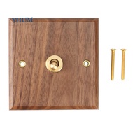 Retro American Industrial Style Light Switch Socket, Solid Wood Brass Toggle Switch Plate, Antique Home Stay Switch(1)