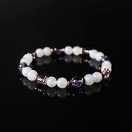 輕設計系列 // 月光石紫水晶 手鍊 // 內在療癒 桃花 智慧 洞察