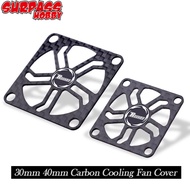 40x40MM 30x30MM Carbon Cooling Fan Cover & M3 * 14mm 4pcs Screws RC Motor / Electric Regulating Fan 