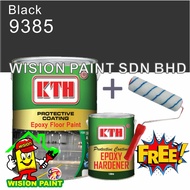 9385 black / KTH EPOXY ( 5L ) + ( FREE 7" ROLLER SET ) Floor Epoxy Paint (4L+1L Hardener) Brand: KTH