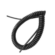 【MT】 Shrinkable Cable Power Extension Cord 18AWG 4 Cores Spring Spirals Black Cable