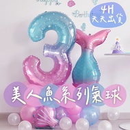 🌼4H Same Day Shipment Mermaid Balloon 40 inch Number Balloon Gradient Number Balloon Number Balloon 