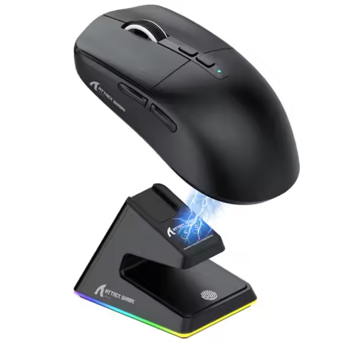 ATTACK SHARK X6 Wireless Gaming Mouse Tri-mode 55g PAW3395 26000DPI Magnetic Charging Dock Ergonomic