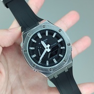 GM-2100 GM-2100AP#4 SILVER BLACK TMJ CUSTOM TO AP ,STAINLESS STEEL HEAD/RUBBER STRAP/ATUOLIGHT/PREMI