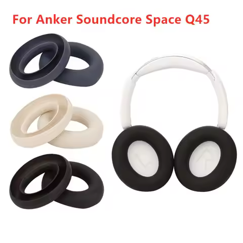 Silicone Earpad Covers for Anker Soundcore Space Q45 Earphone Ear Cushions Noise Reduction Ear pads 
