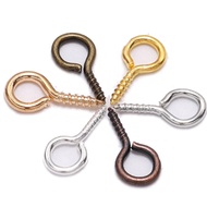 100pcs Screw Hook Eyelets Claps For Beading Diy Craft Resin Keychain and Bracelet.