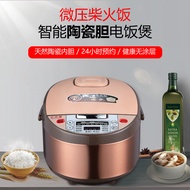 Smart Uncoated Rice Cooker Household Multifunctional 4L Ceramic Liner Rice Cooker Firewood Rice Cook